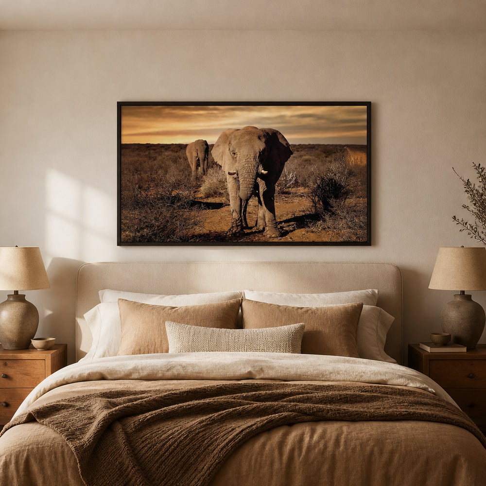 Room mockup featuring Big Elephant Safari Photo Print