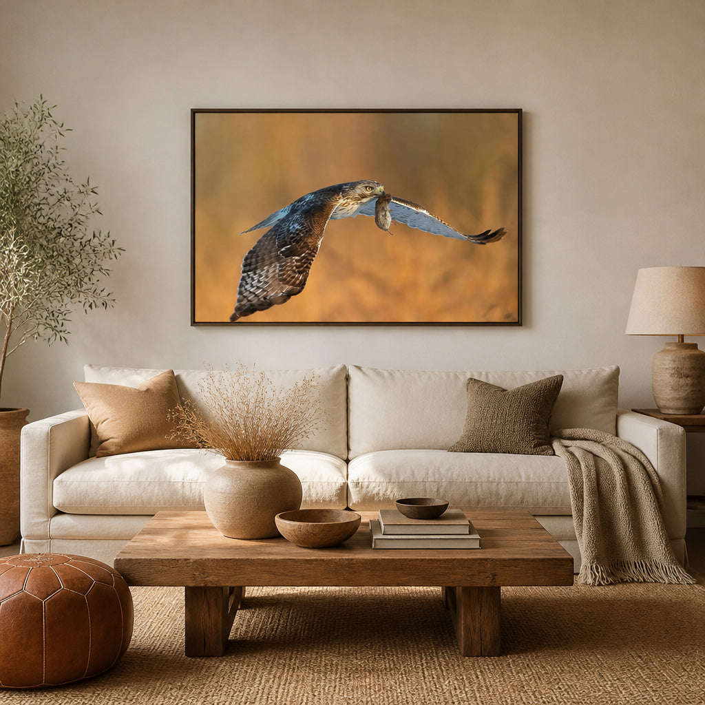 Room mockup featuring Hawk's Home Diner Photo Print