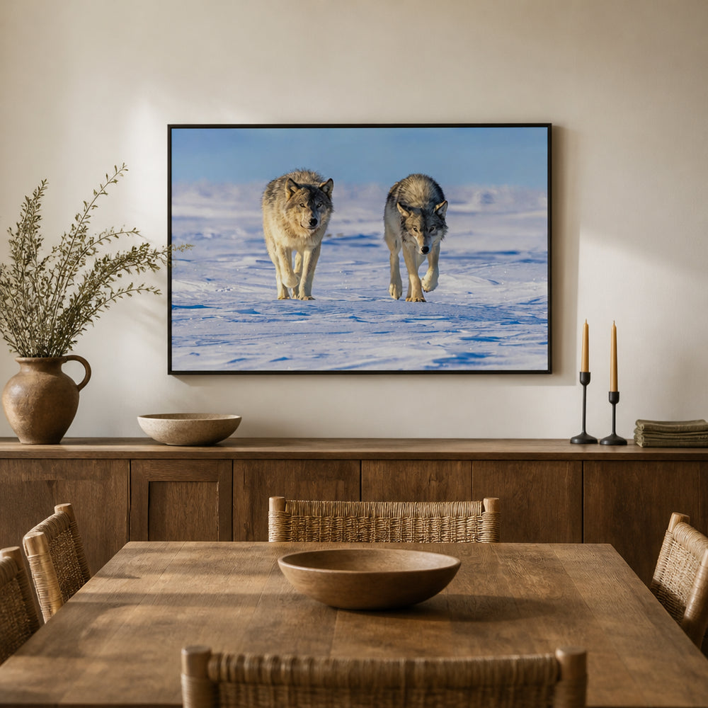 Room mockup featuring Winter Wolves Coming Photo Print