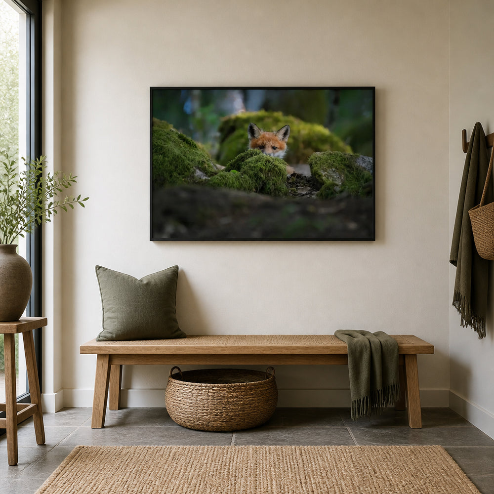 Room mockup featuring Mossy Peek Photo Print