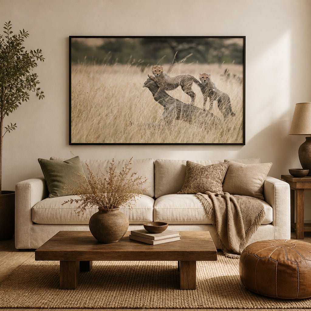 Room mockup featuring Savannah Cubs Adventure Photo Print