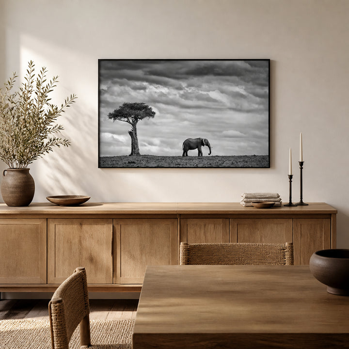 Room mockup featuring Elephant Serenity Photo Print