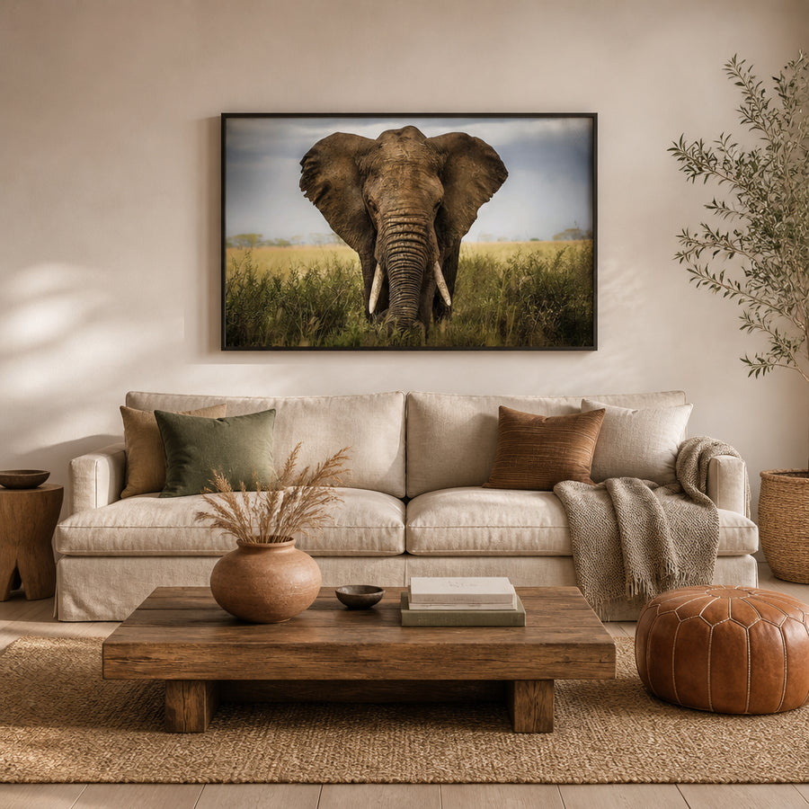Elephant Majesty In Serengeti Photo Print in a room setting