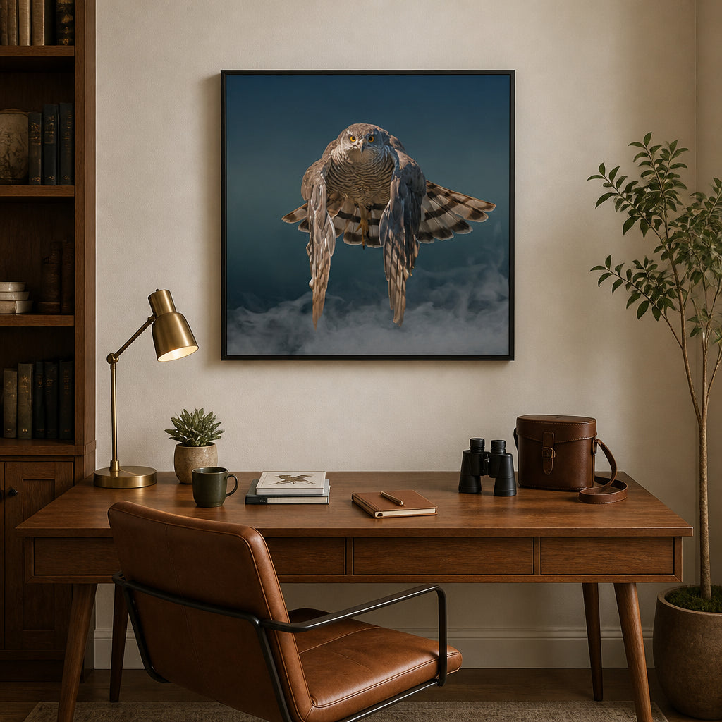 Room mockup featuring Hawk In Focus Photo Print