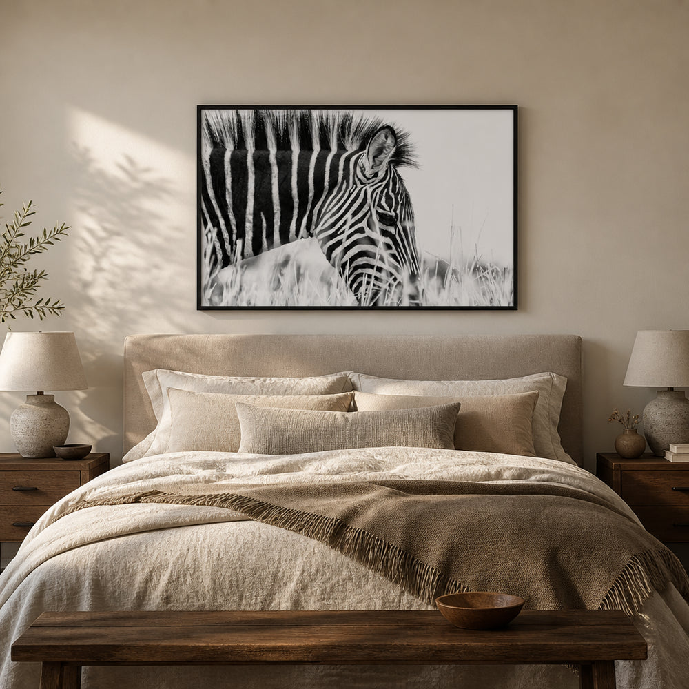 Room mockup featuring Zebra Elegance Photo Print