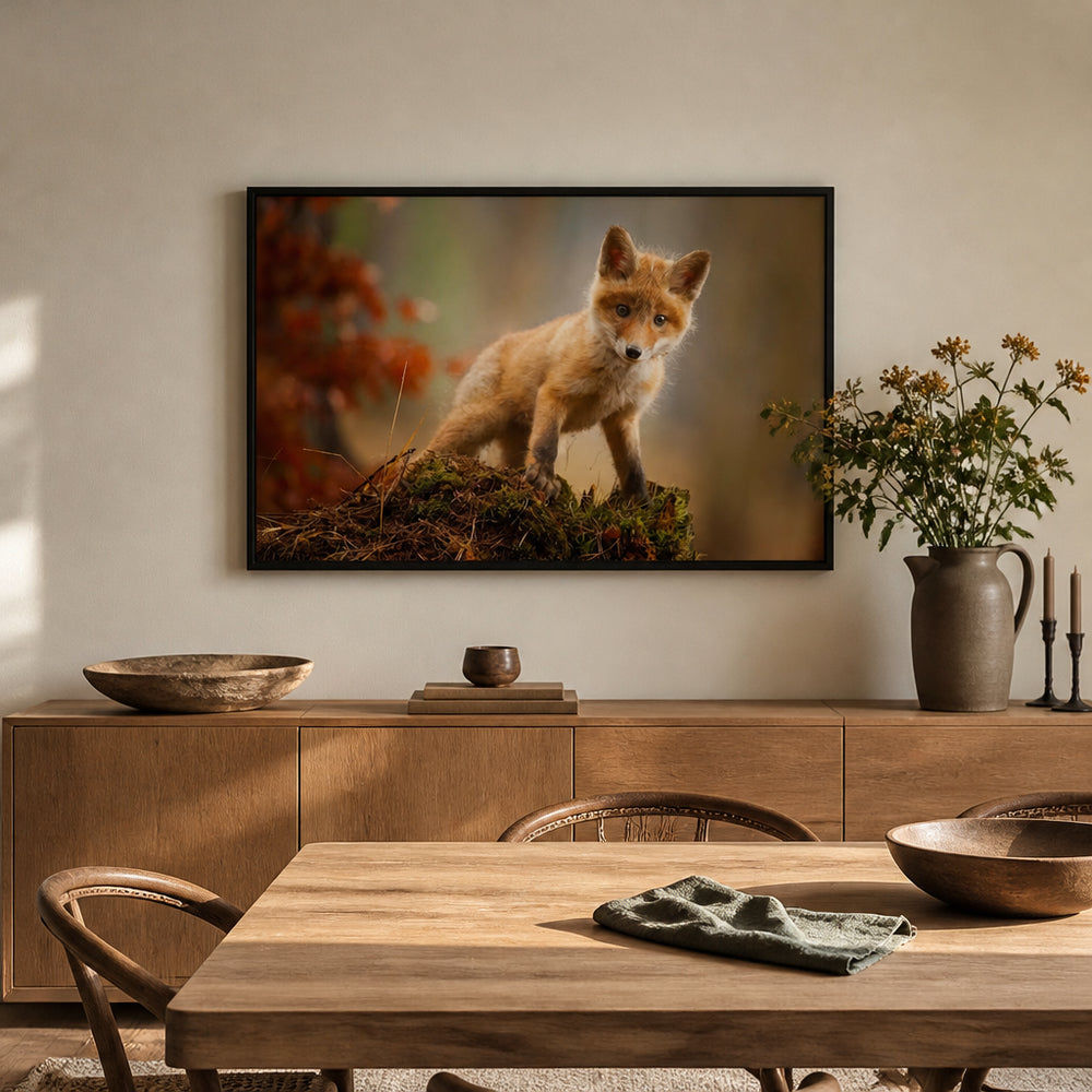 Room mockup featuring Forest Fox Cub Photo Print