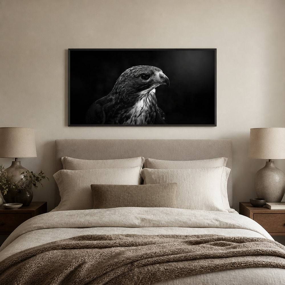 Room mockup featuring Midnight Hawk Photo Print