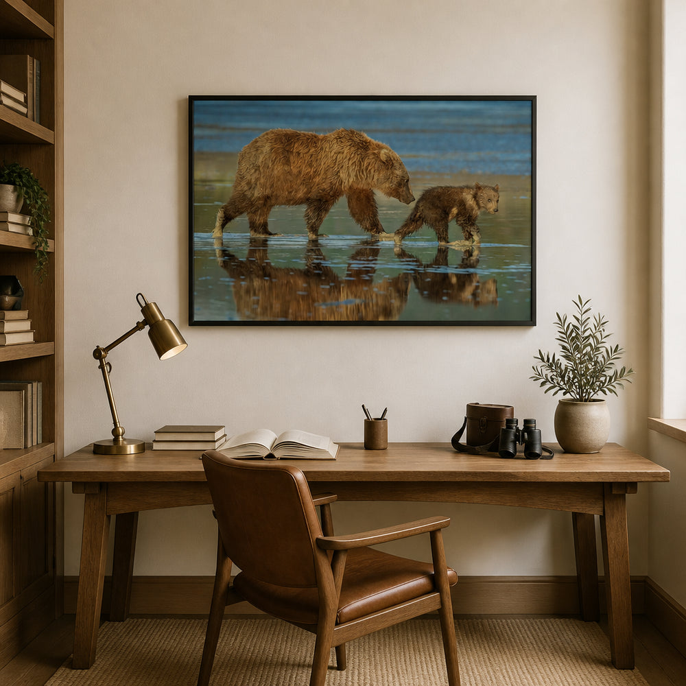 Room mockup featuring Bears Heading For Home Photo Print