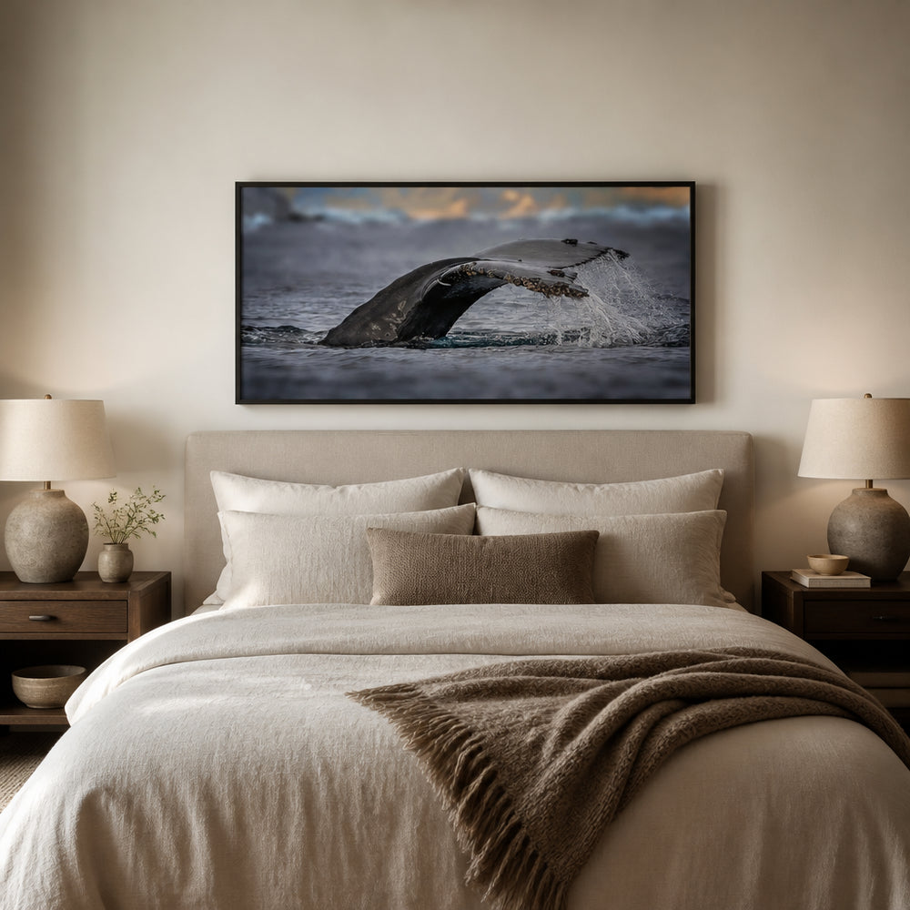 Room mockup featuring Antarctic Humpback Majesty Photo Print