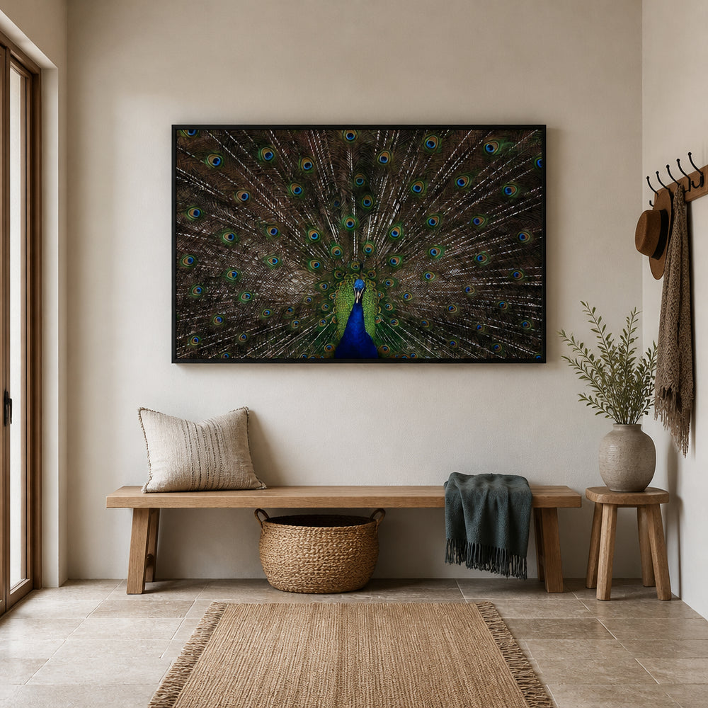 Room mockup featuring Peacock Radiance Photo Print