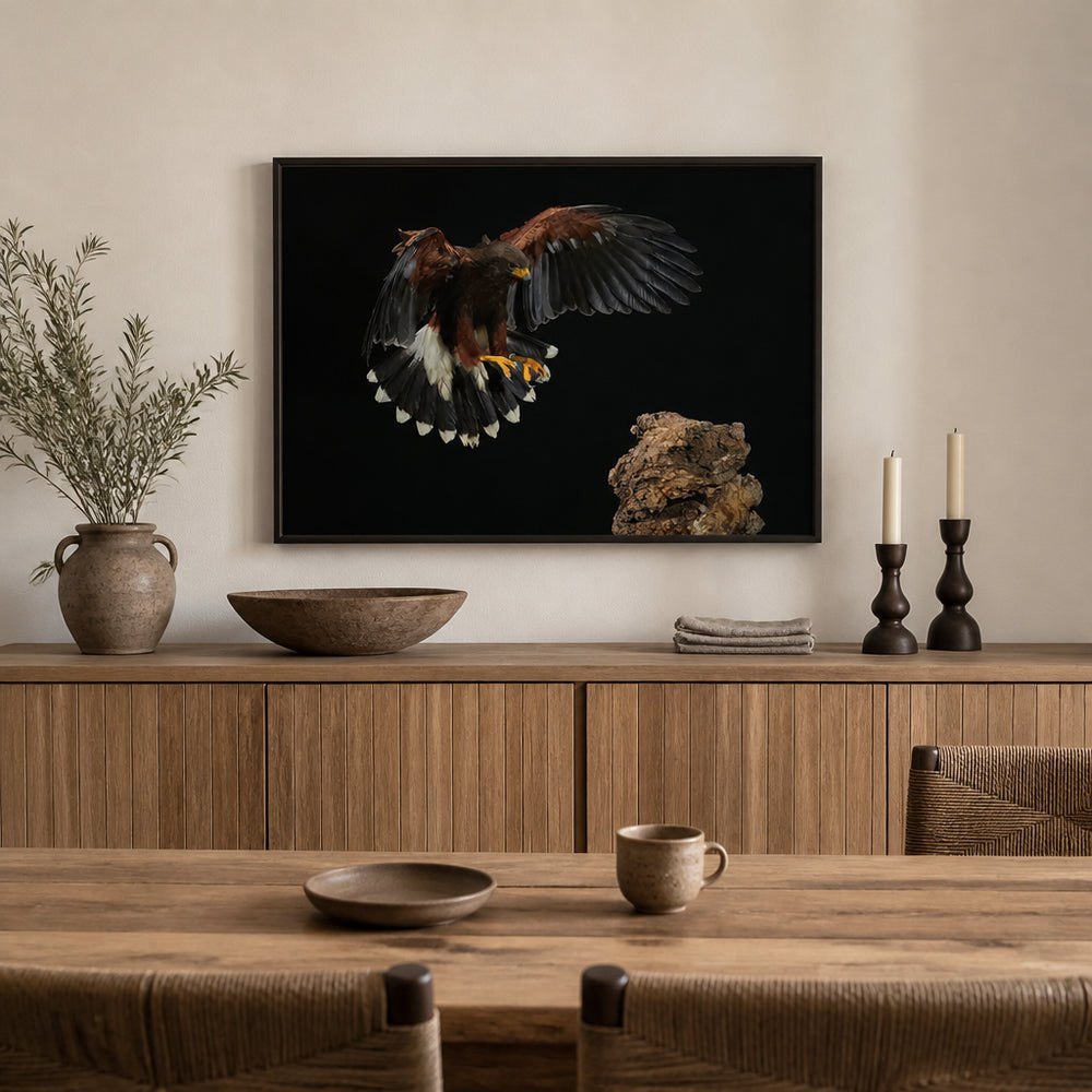 Room mockup featuring Hawk Landing Photo Print
