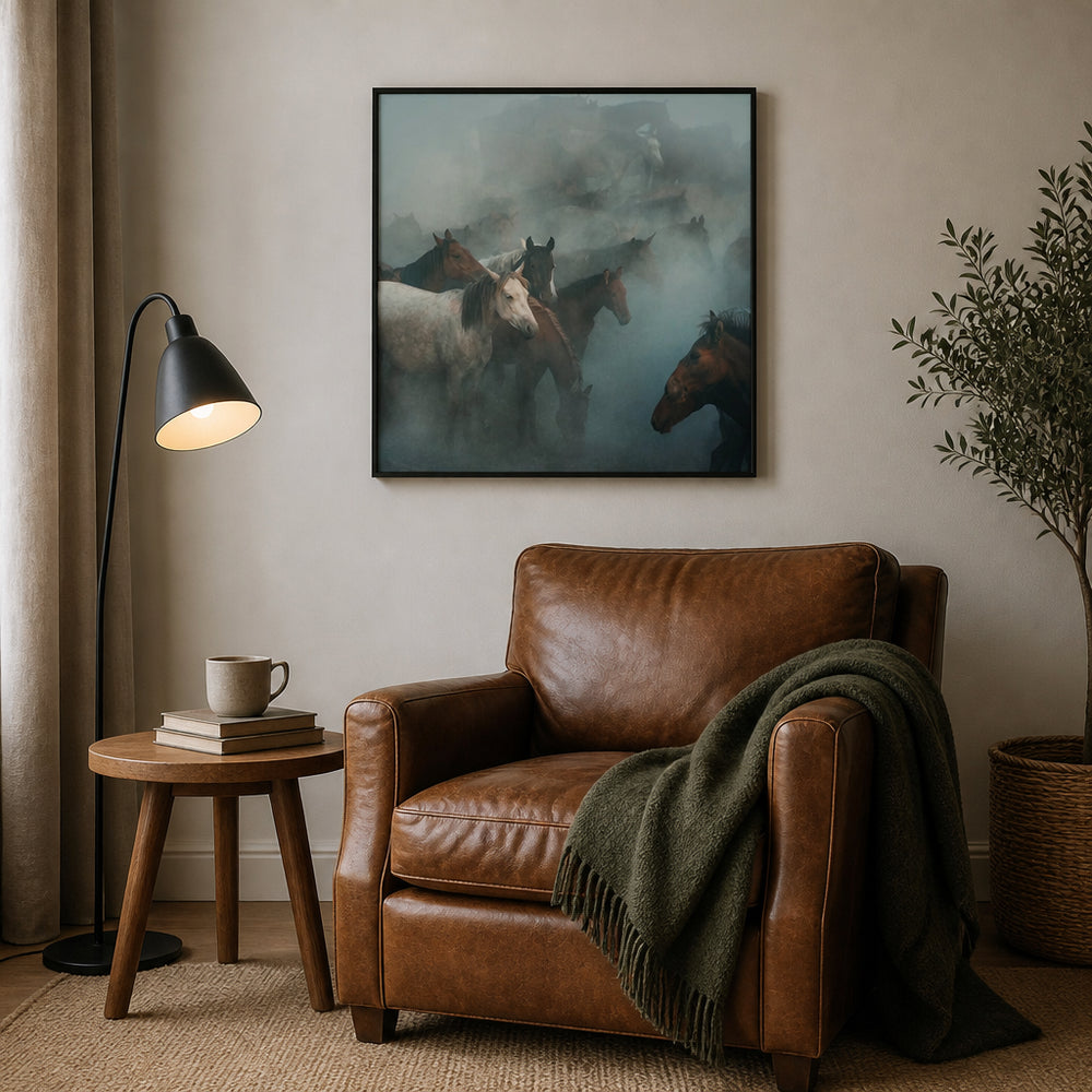 Room mockup featuring Mystic Herd Photo Print