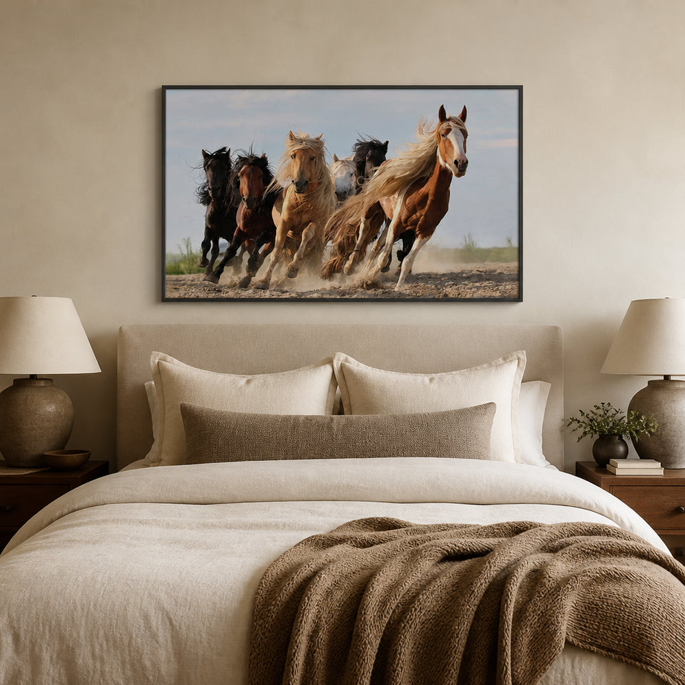 Room mockup featuring Lucky Six Gallop Photo Print