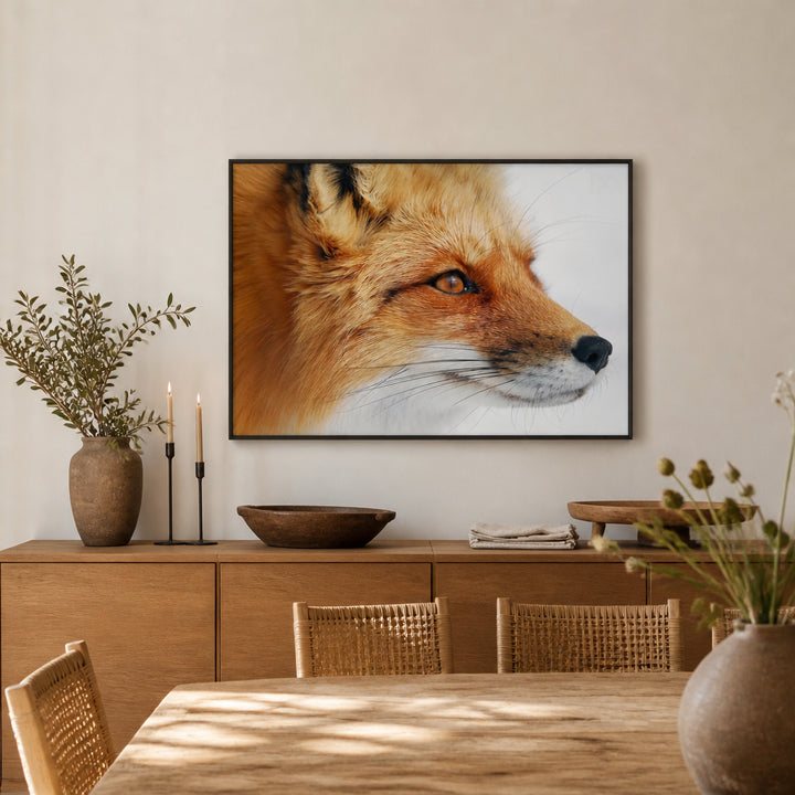 Room mockup featuring Crimson Gaze Fox Photo Print