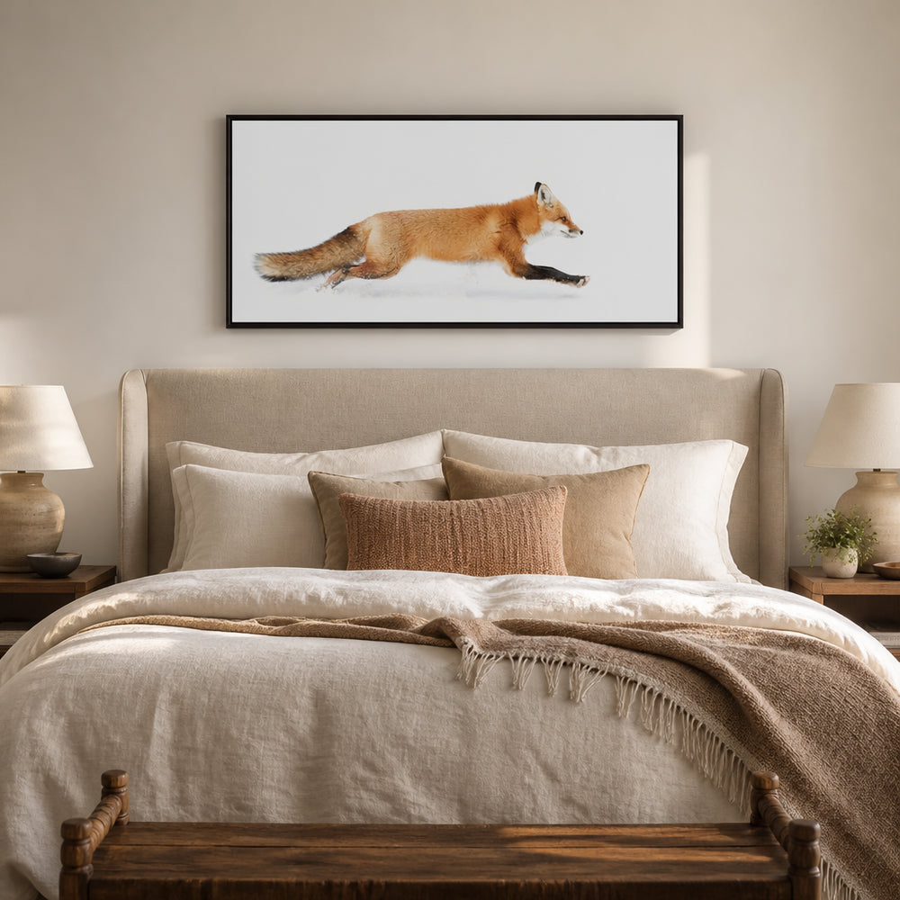 Room mockup featuring Algonquin Running Red Fox Photo Print
