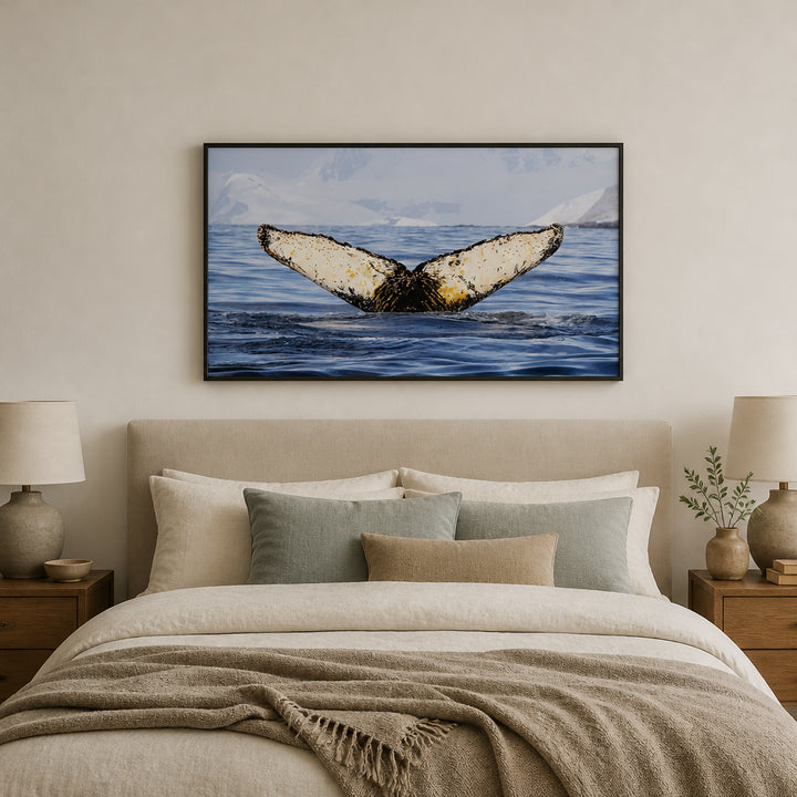 Room mockup featuring Whale Tail Show Photo Print