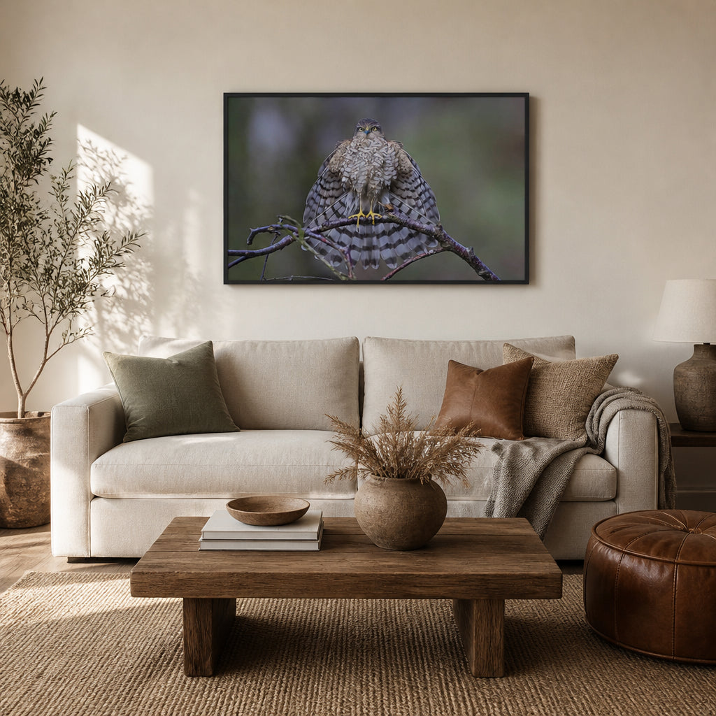 Room mockup featuring Hawkman Pose Photo Print