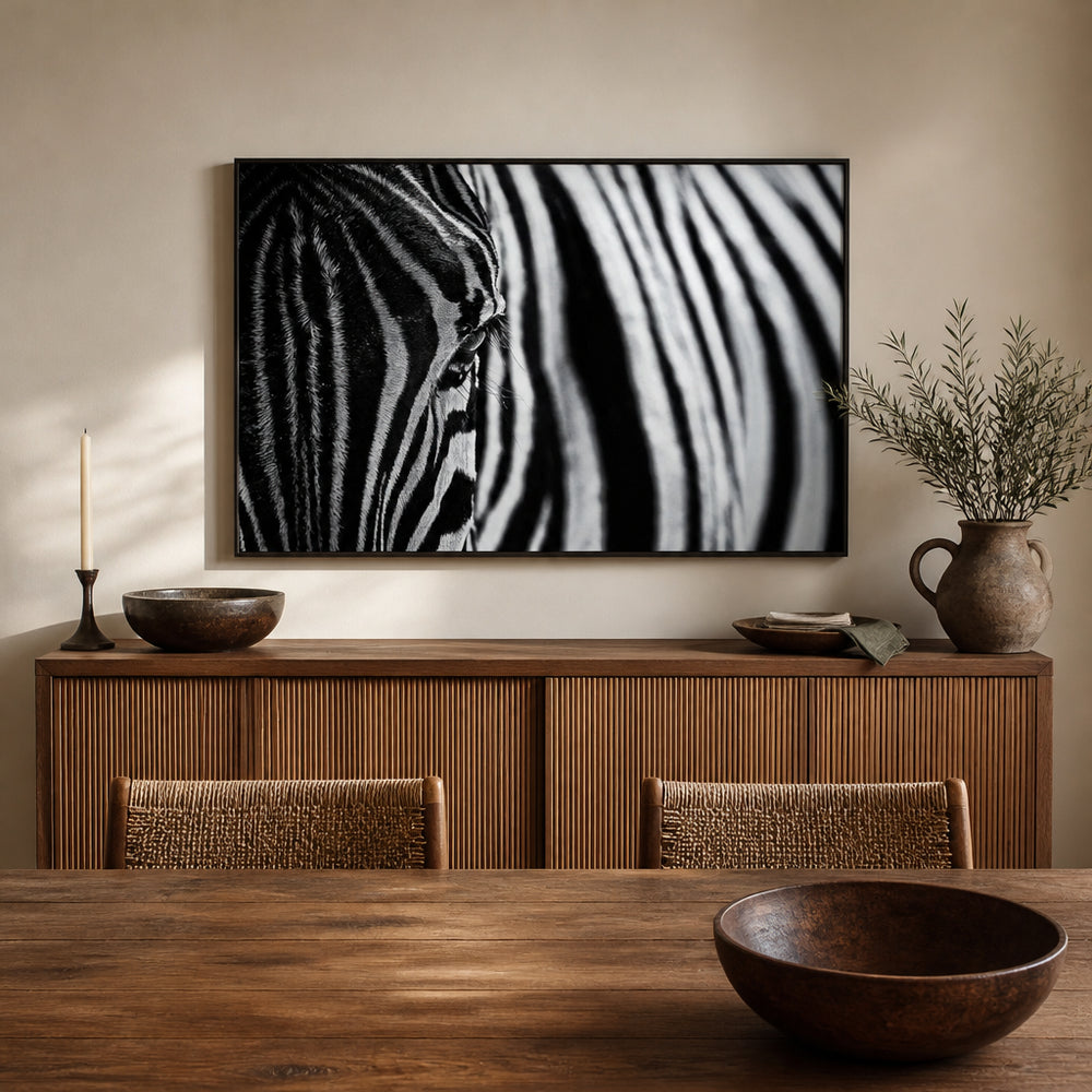Room mockup featuring Zebra Stripes Essence Photo Print