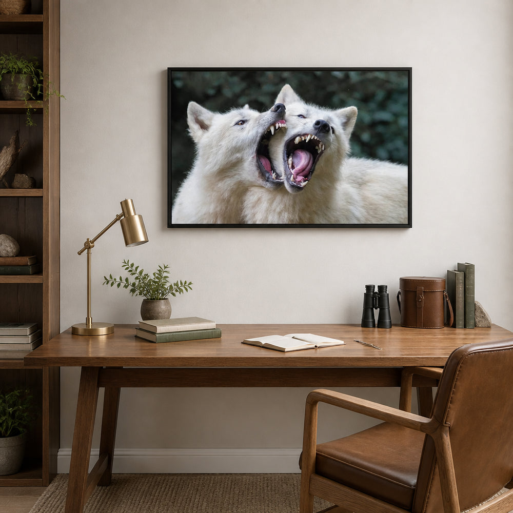 Room mockup featuring Wolf Embrace Photo Print