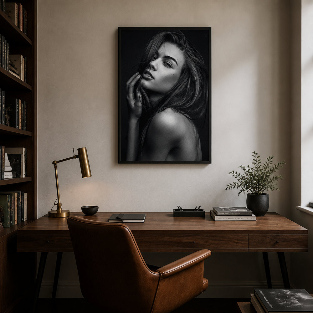 Room mockup featuring Natural Beauty Posing Photo Print