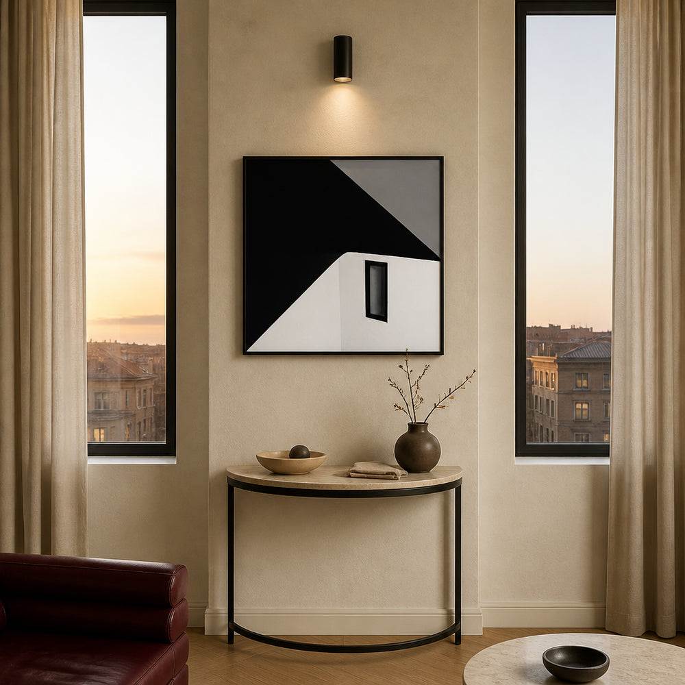 Room mockup featuring Black Window Minimalism Photo Print