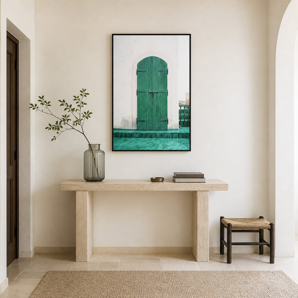 Room mockup featuring Marrakesh Green Entrance Photo Print