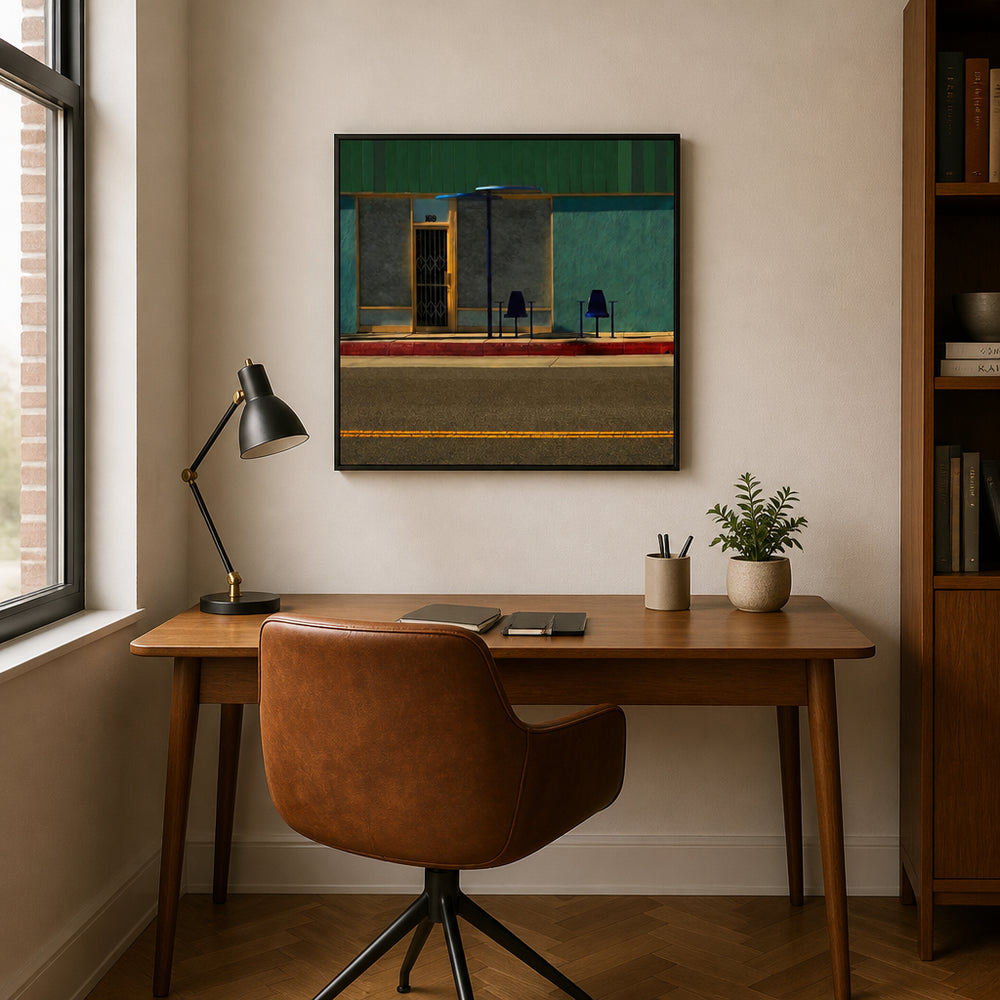 Room mockup featuring Waiting On Santa Monica Photo Print