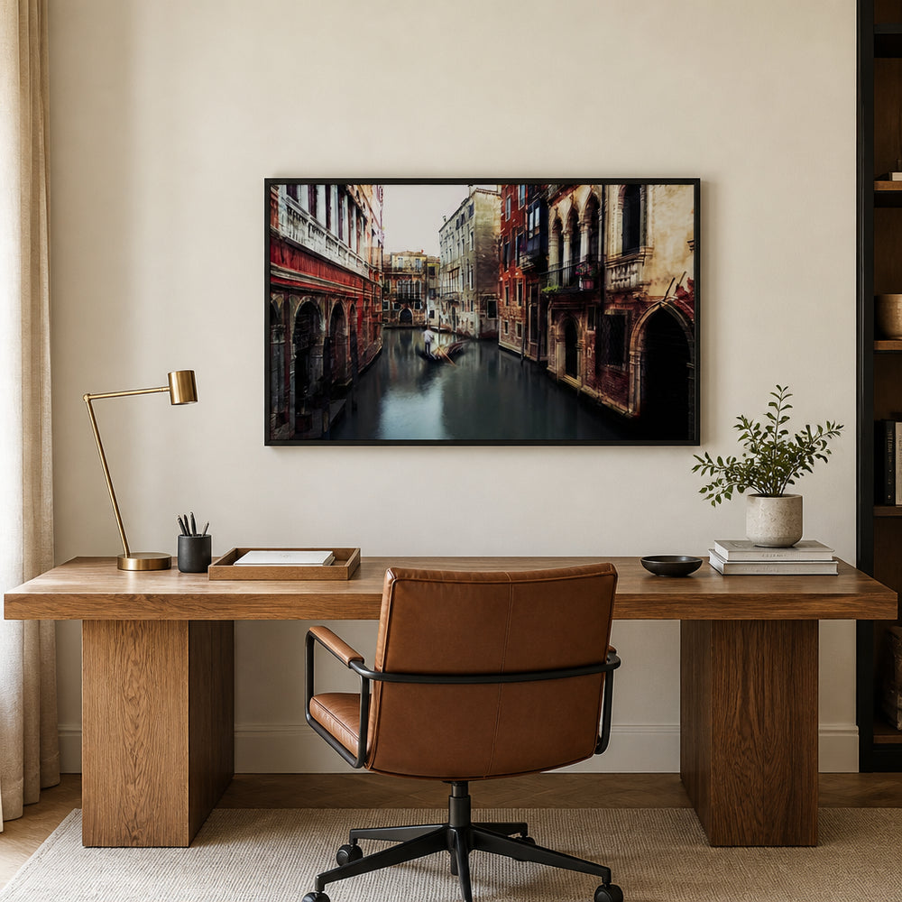 Room mockup featuring Venetian Gondola Ride Photo Print