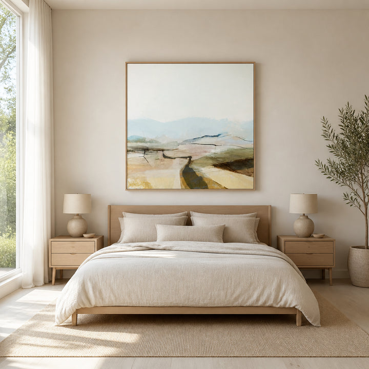 Room mockup featuring Countryview Landscape Serenity Art Print