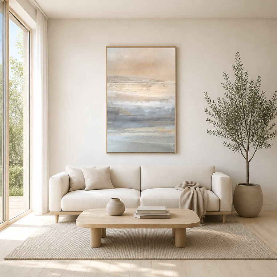 Tranquil Land Essence Art Print in a room setting