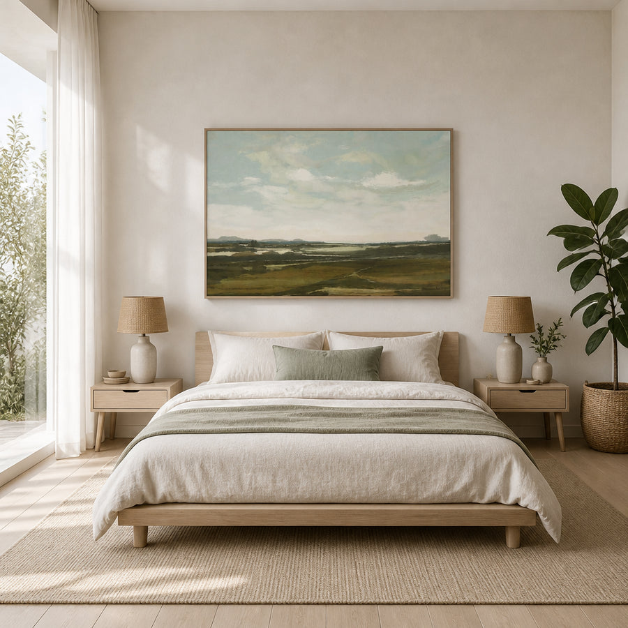 Vast Tranquil Fields Art Print in a room setting