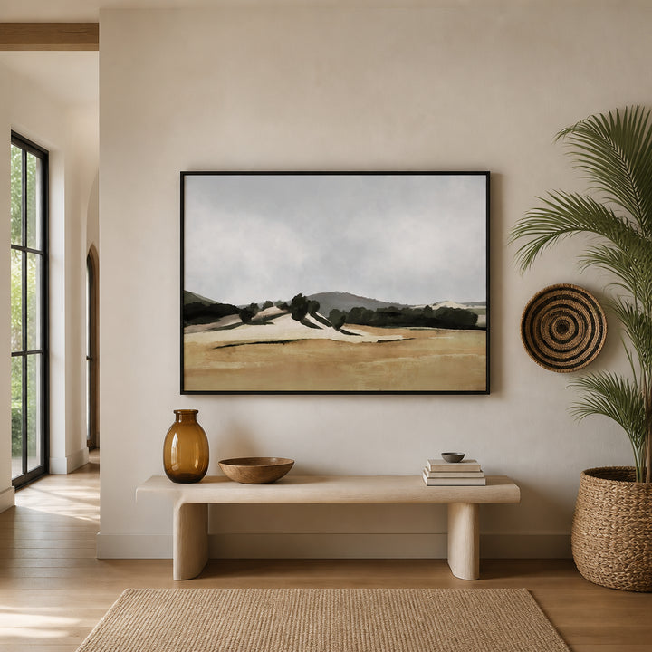 Room mockup featuring Hazy Hills Dreaming Art Print