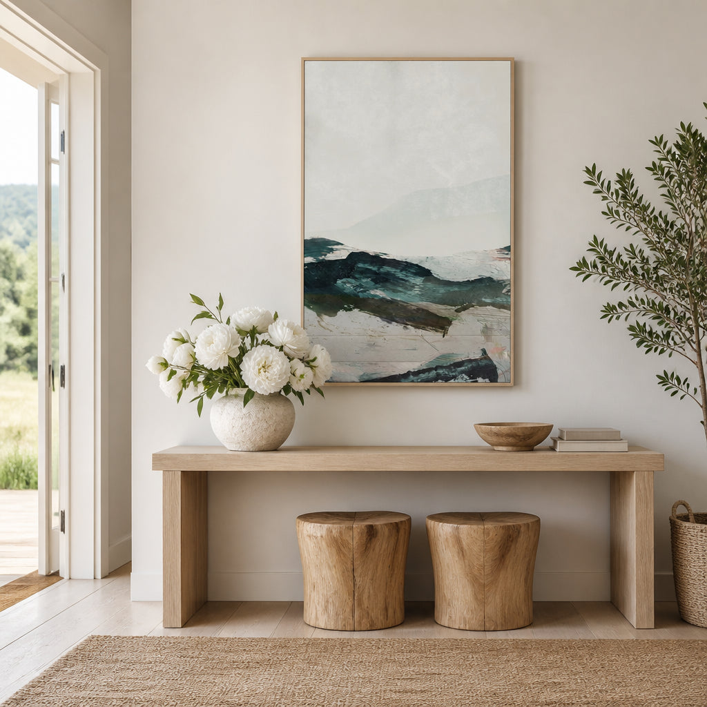 Room mockup featuring Mountain Serenity 2 Art Print