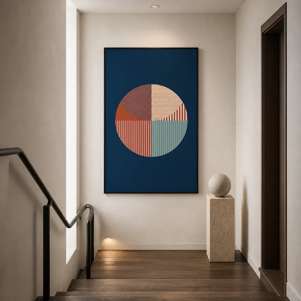 Room mockup featuring Geometric Contrast Circle Art Print