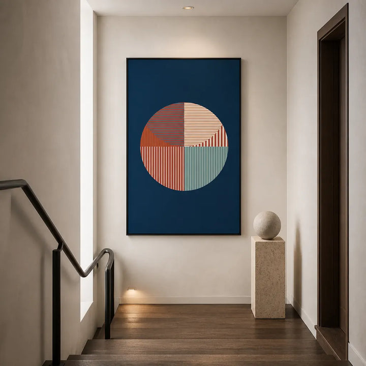 Room mockup featuring Geometric Contrast Circle Art Print