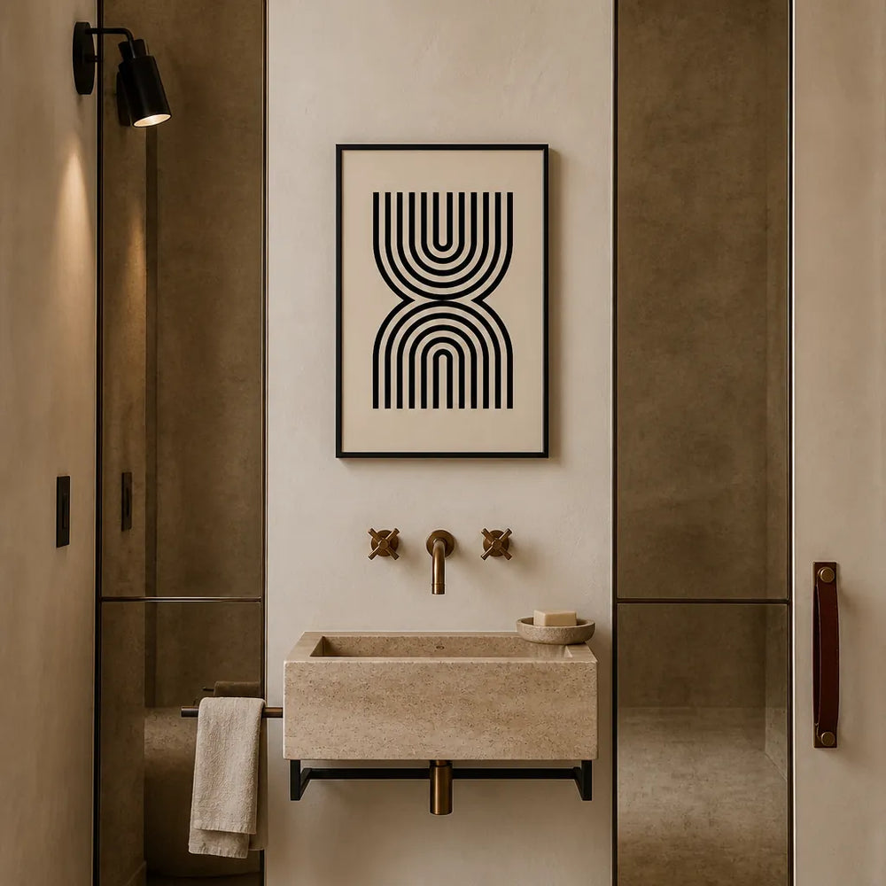 Room mockup featuring Geometric Hourglass Shape Art Print