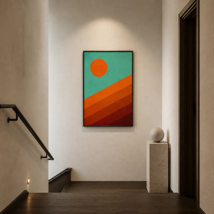Room mockup featuring Rising Geometric Sun Art Print