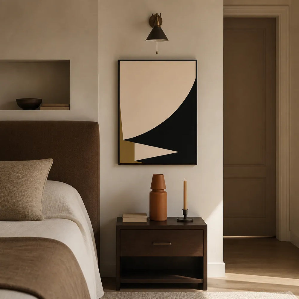 Room mockup featuring Abstract Quarter Curves Art Print