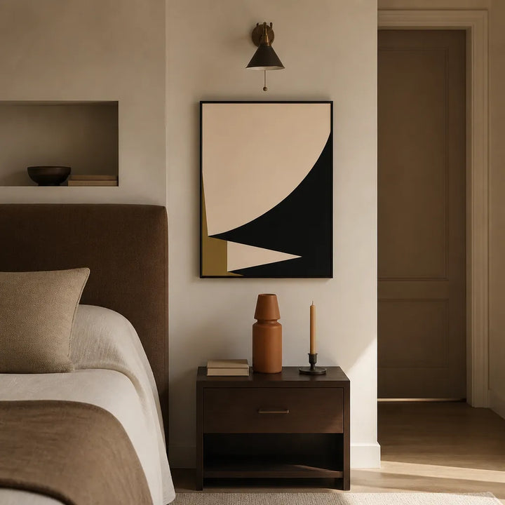 Room mockup featuring Abstract Quarter Curves Art Print