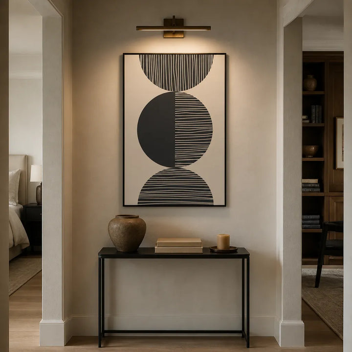 Room mockup featuring Striped Circle Formation Art Print