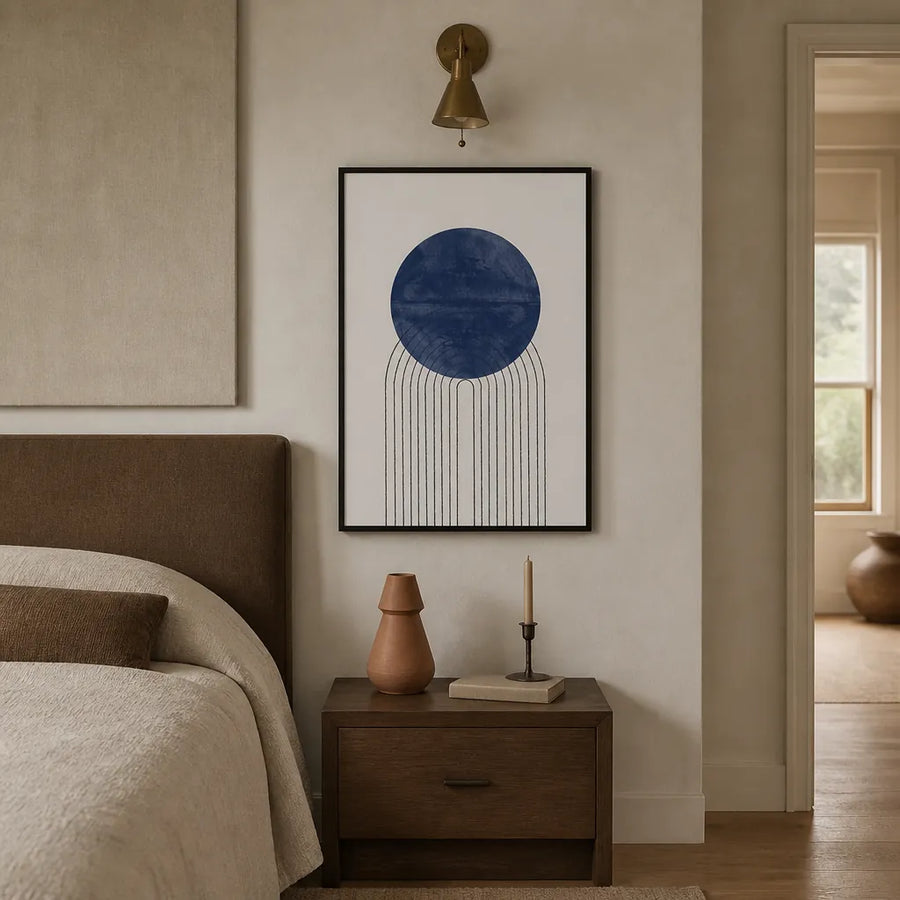 Blue Moon Cascade Art Print in a room setting