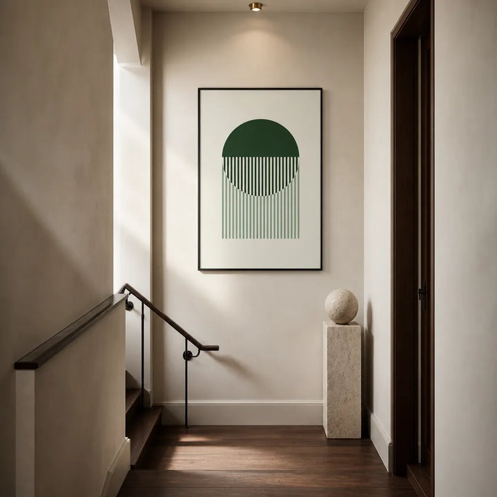 Room mockup featuring Minimalist Geometric Serenity Art Print