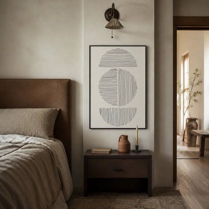 Room mockup featuring Minimal Circle Stripes Series #4 Art Print