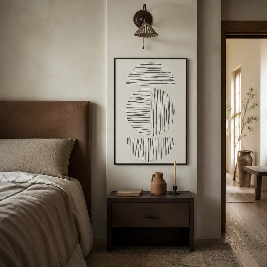 Minimal Circle Stripes Series #4 Art Print in a room setting