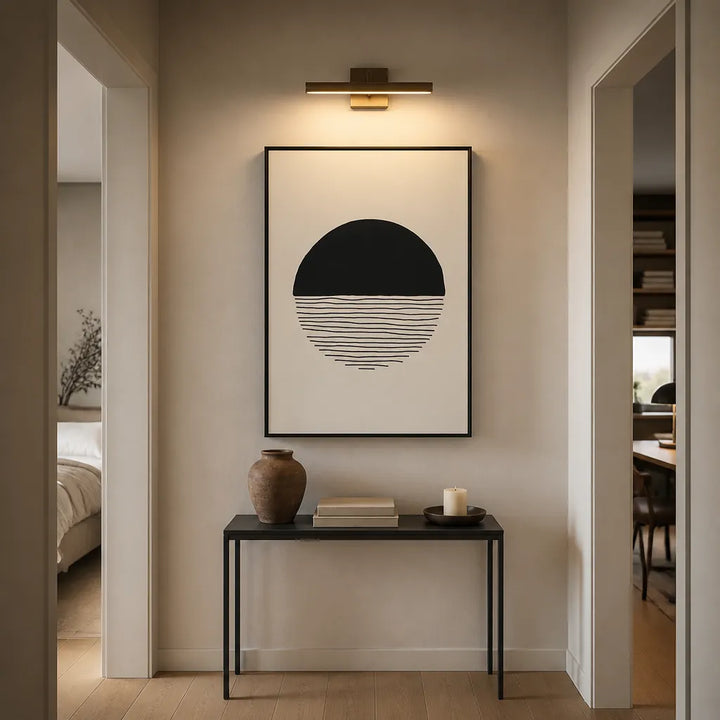 Room mockup featuring Minimalist Sunset Serenity #15 Art Print