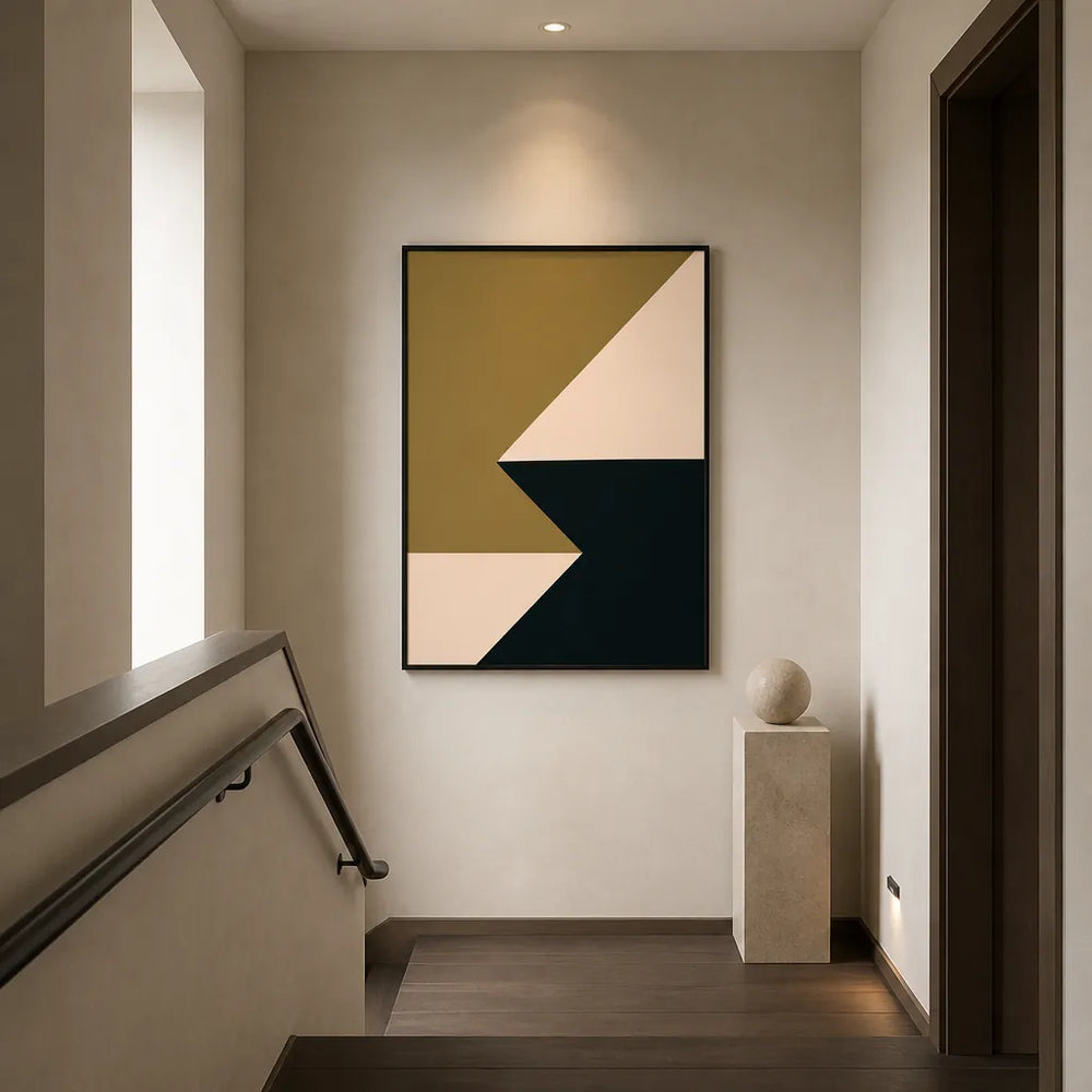 Room mockup featuring Geometric Elegance Decor Art Print (1)