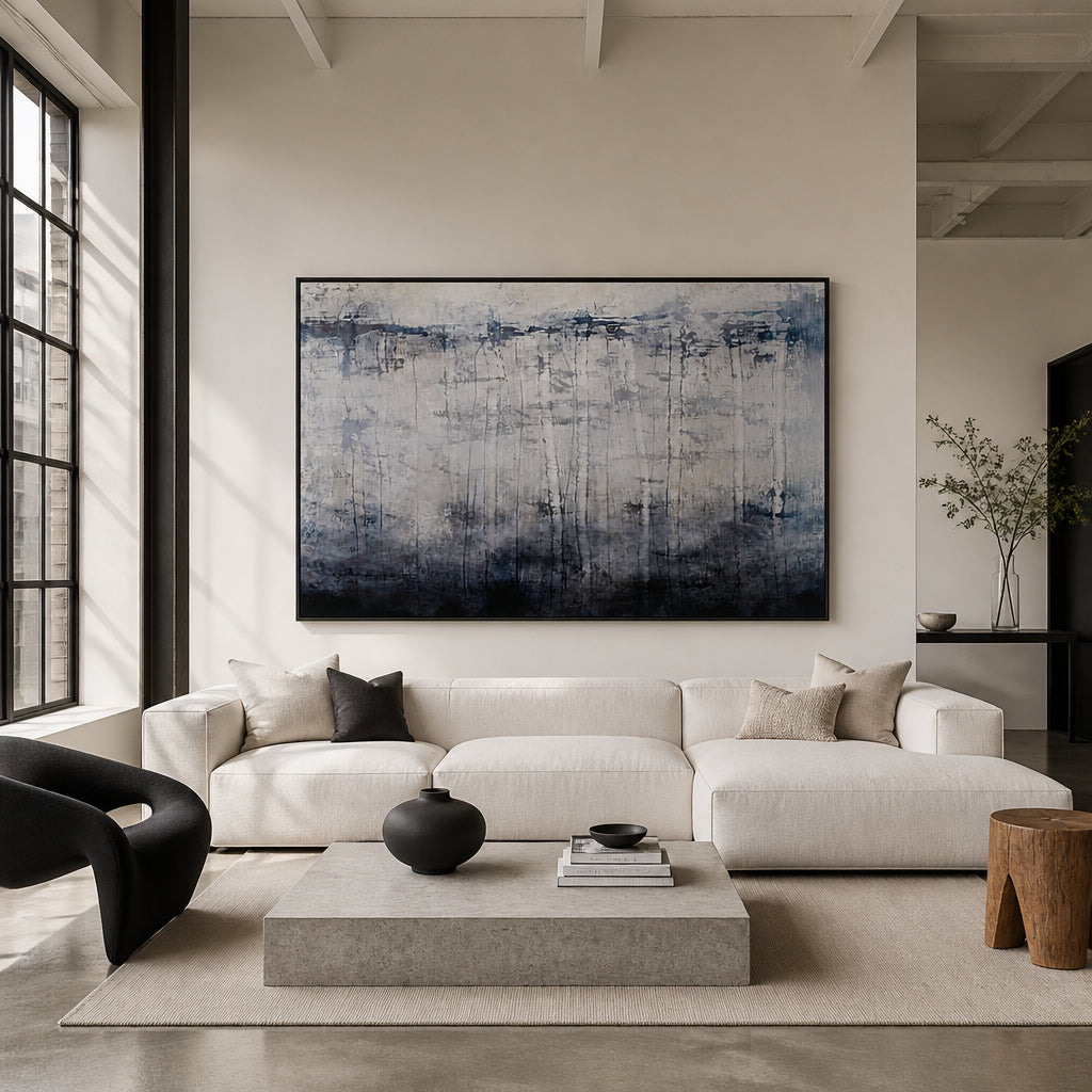 Room mockup featuring Birch Mist Whisper Art Print
