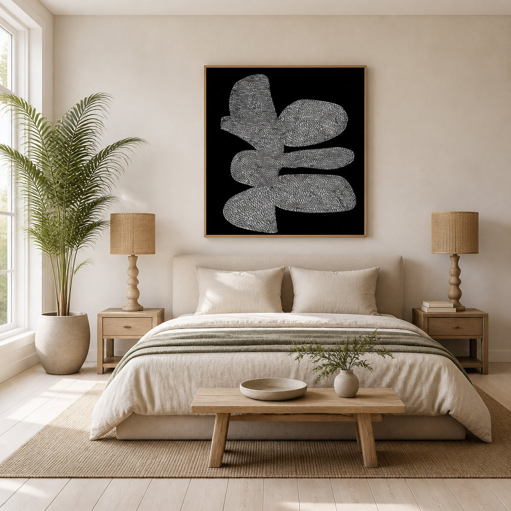 Room mockup featuring Monochrome Abstract Shapes Art Print
