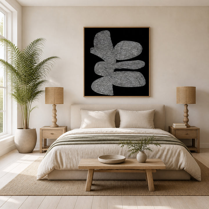Room mockup featuring Monochrome Abstract Shapes Art Print