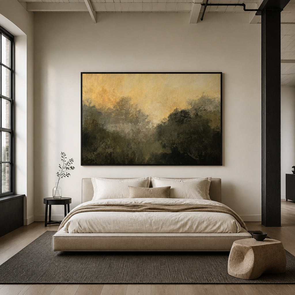 Room mockup featuring Devon Wood Sunrise Art Print